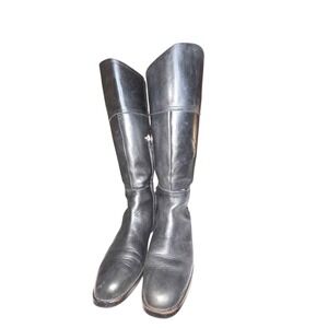 Lauren Ralph Lauren Berna Black Leather Tall Boots Women's
